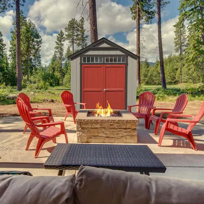 Majestic Do-It-Yourself 8 Ft. X 12 Ft. Wood Garden Shed Storage with Transom Windows and Wrap around Loft (96 Sq. Ft.)