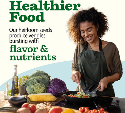 55 Vegetable Seeds Pack 28,000+ Non-Gmo Heirloom Seeds for Planting Vegetables, Survival Seed Vault, Garden Kit for Spring Fall Winter, Gift for Gardeners