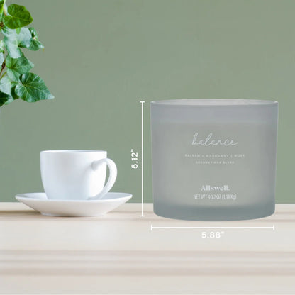 Balance (Balsam + Mahogany + Musk) Scented 4-Wick Spa Jar Candle 40.2Oz.