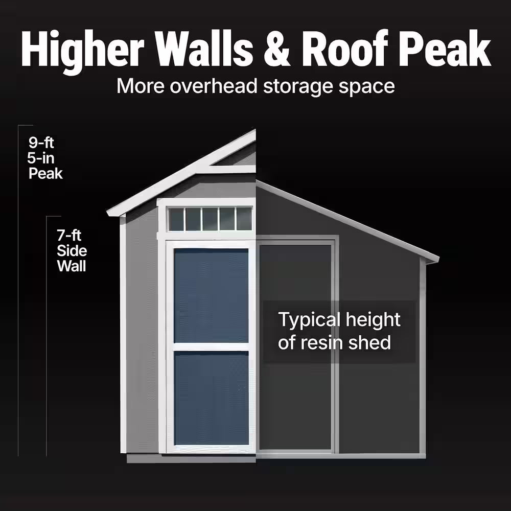 Majestic Do-It-Yourself 8 Ft. X 12 Ft. Wood Garden Shed Storage with Transom Windows and Wrap around Loft (96 Sq. Ft.)