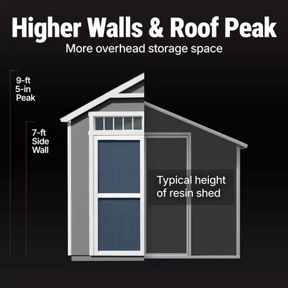 Majestic Do-It-Yourself 8 Ft. X 12 Ft. Wood Garden Shed Storage with Transom Windows and Wrap around Loft (96 Sq. Ft.)
