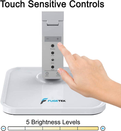 LED Desk Lamp  FT-L798, 5-Level Dimmer, Touch Control Panel, 1-Hour Auto Timer, 5V/1A USB Charging Port - Jet Black (White)