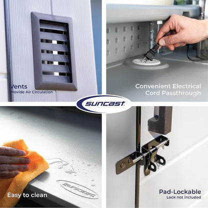 8-Ft X 7-Ft Outdoor Entertainment Cabana Bar Gray Lean-To Resin Storage Shed