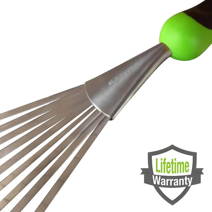 Garden Guru Stainless Steel Hand Rake Soil Tiller with Ergonomic Handle, Great for Gardening, Cultivating, Loosening Soil & Spreading Mulch, Raking Flower Beds