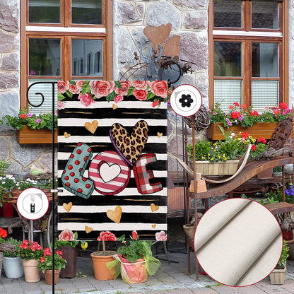 Valentines Day Garden Flag, Valentines Garden Flag Burlap, Valentines Day Garden Flags 12X18 Double Sided, Valentines Day Flag Decorative, Love Garden Flag Valentines Day Yard Flag Outside