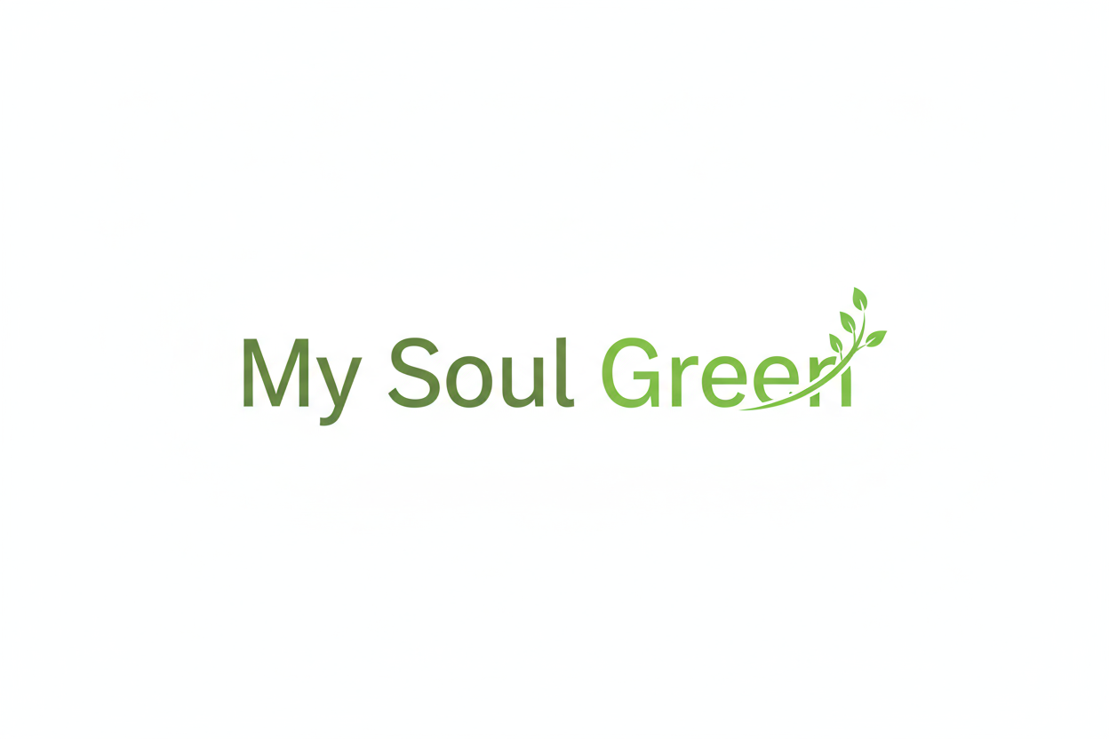 hazme un logotipo que se enfoque en las palabras My Soul Green